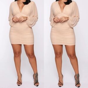 Mesh Mini ruched dress